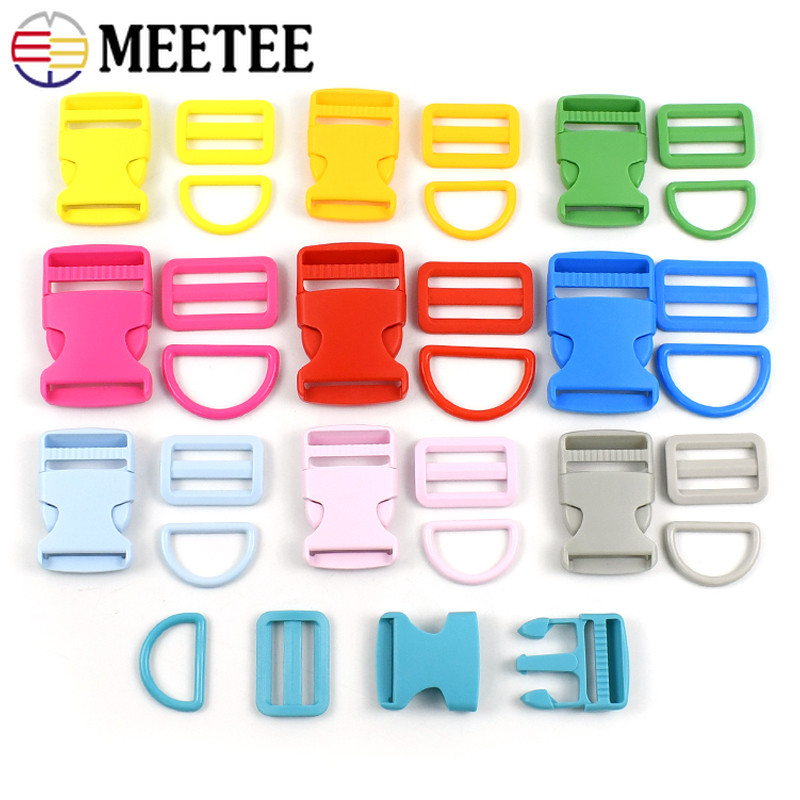 

2/5/10Sets Meetee 32/38Mm Plastic Buckle D Ring Bag Strap Release Buckles Tri-Glide Slider Clasp