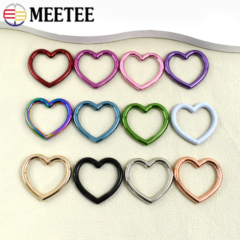

5/10/20Pcs Metal Heart O Ring Buckle Bags Strap Chain Connection Hooks Webbing Belt Adjust Clasp Diy