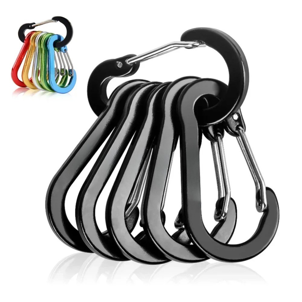 

6Pcs Multifunction Carabiner Clips Mountaineering Buckle Steel Fishing Climbing Acessories Outdoor