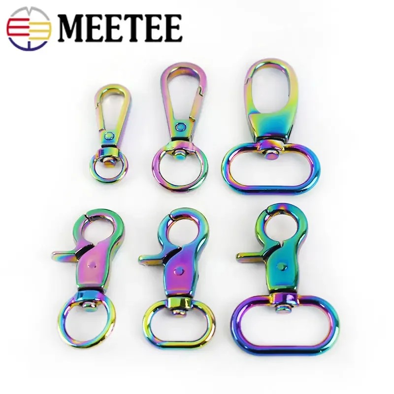 

5/10Pcs Metal Rainbow Swivel Lobster Buckles Trigger Snap Clip Clasp Keychain Carabiner Hook Belt