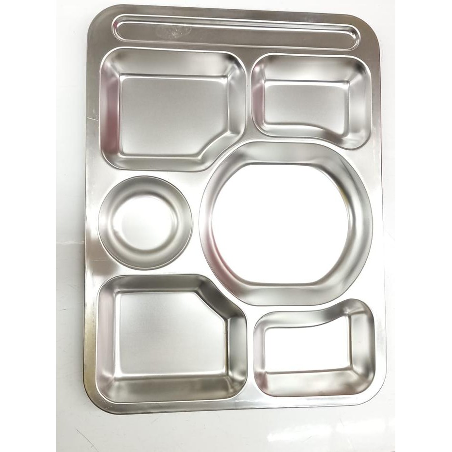 best seller] HAKAI Stainless Food / Lunch Tray 7-Div / Piring Makan #SSHB-TR/1