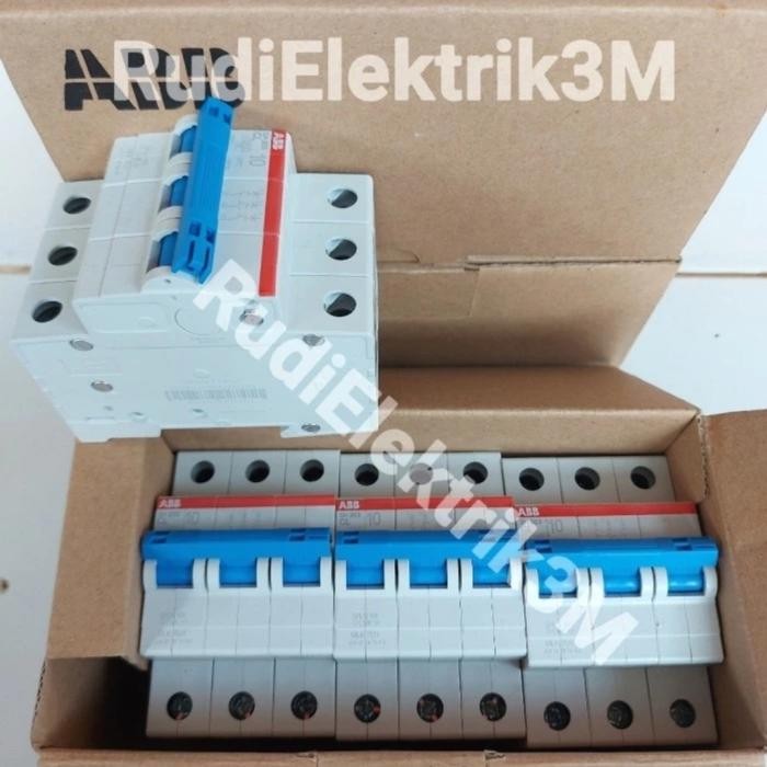 MCB MERK ABB 3Phase Original PLN type SH 203 BIRU SNI