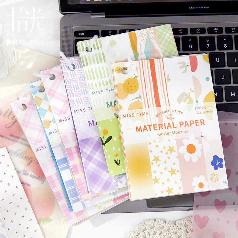 

30Pcs/Lot Memo Pads Material Paper Cream Sachet Journal Scrapbooking Paper Card Background