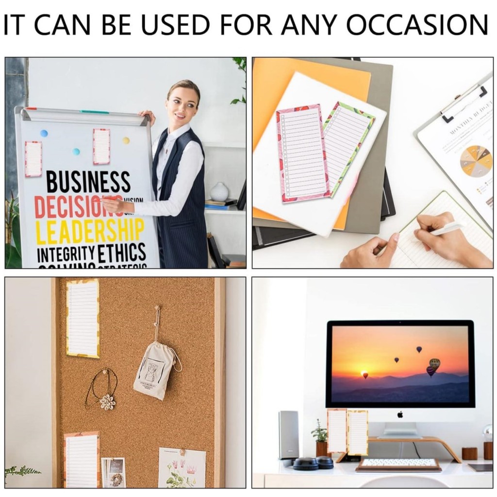 

50 Sheets Magnetic Fridge Stick Notepad Grocery Shopping List Notepads Thick Paper Magnet Pad To Do