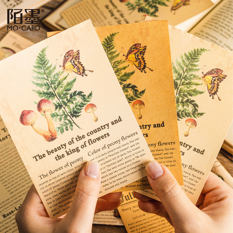 

30Pcs/Lot Memo Pads Material Paper Retro Periodical Junk Journal Scrapbooking Cards Retro Background