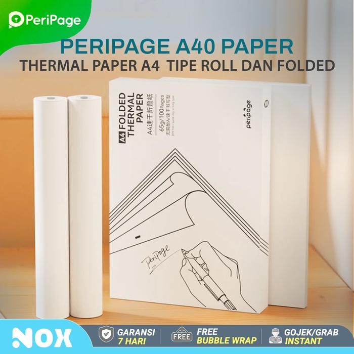 

SobatSaga Peripage Thermal A4 / HVS paper kertas A40 roll dan folded