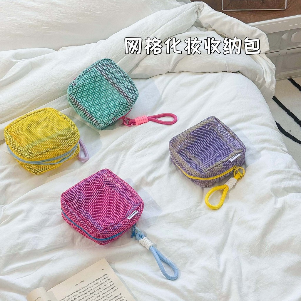 

Small Capacity Key Bags Transparent Cosmetic Bag Square Mesh Storage Pouch Mini Zipper Coin Purse