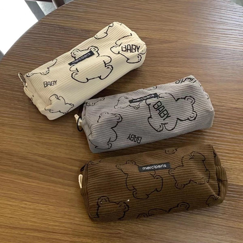 

Pencil Case Korean Pencilcase Corduroy Pen Case Chool Supplies Pencil Cases For Girls Stationery