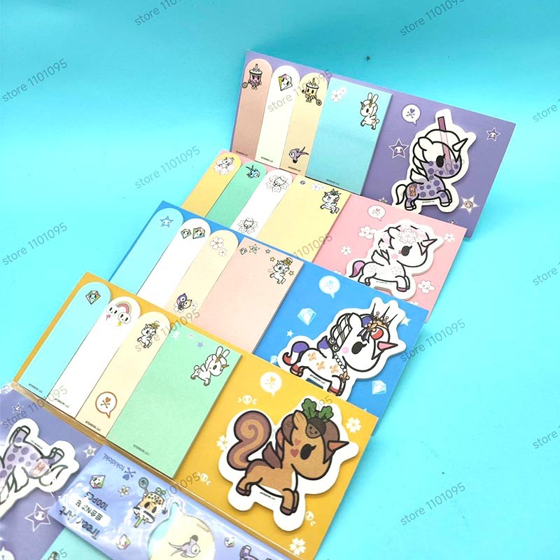 

4Pcs/Lot Cute Tokidoki Memo Pad Sticky Notes Kawaii Unicorn Stationery Notepad N Times Post Office
