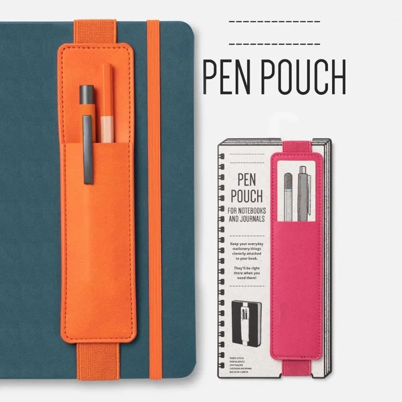 

Pu Leather Pen Bag Elastic Buckle Book Notebook Fashion School Pen Case For Office Meeting Easy