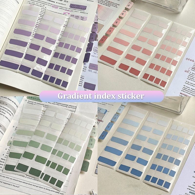 

120Sheets Creative Gradient Color Category Index Sticky Note Student Simplicity Stationery Memo Pad