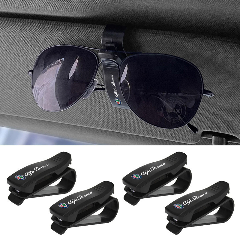 

Sunglasses Clip Auto Sun Visor Car Glasses Case Card Ticket Pen Holder For Alfa Romeo Sportiva