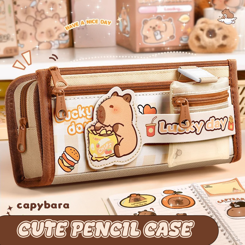 

Inkpals Cute Plush Capybaras Pencil Case Large Capacity Capibara Children'S Kawaii School Cases