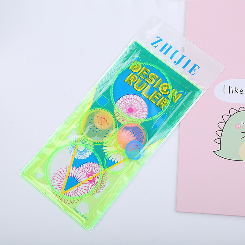 

Magic Rainbow Scratch Painting Children Drawing Toys Cartoon Template Ruler Hollow Out Painting Art