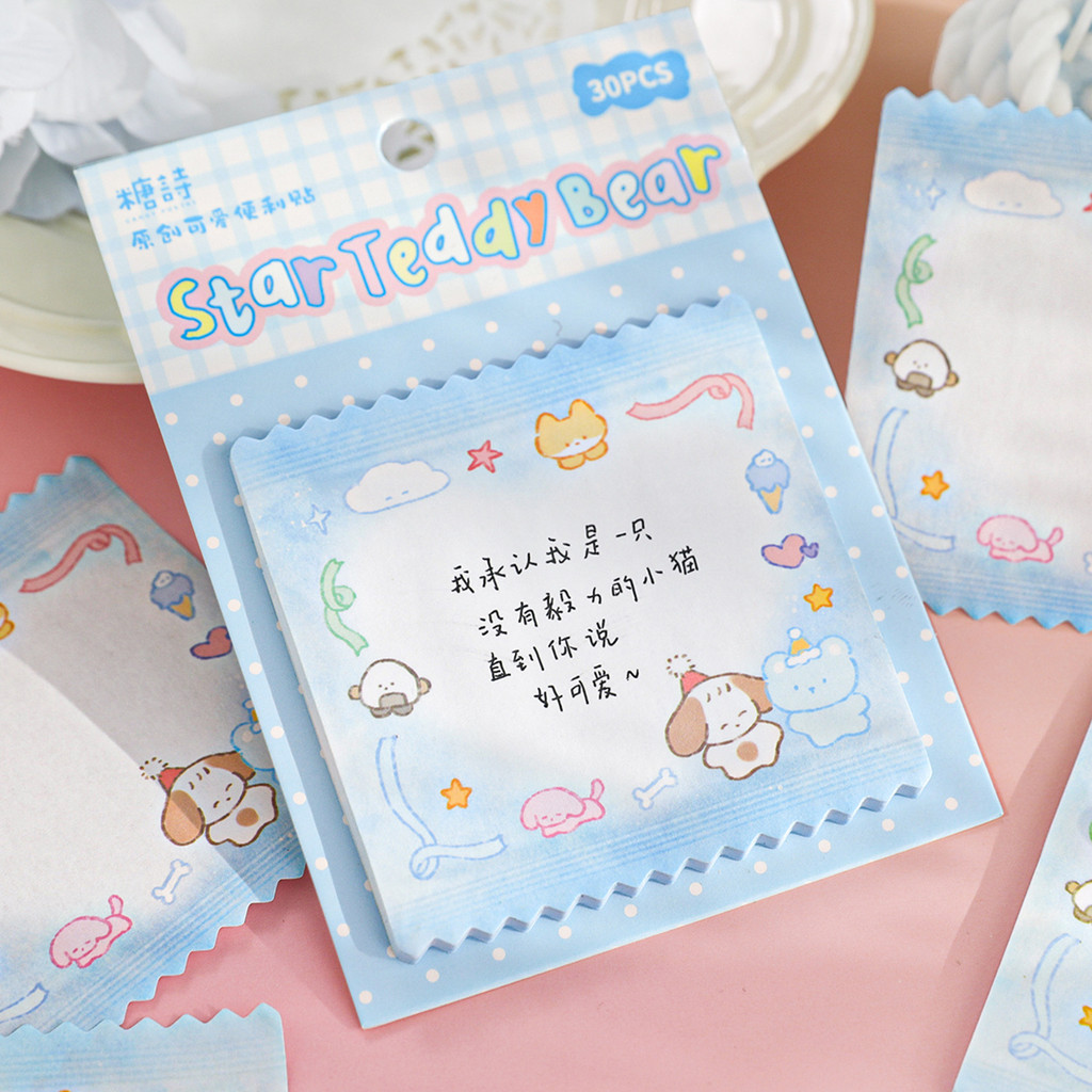

30Pcs Cute Animal Sticky Notes Korean Ins Student Comments And Notes Memo Pad