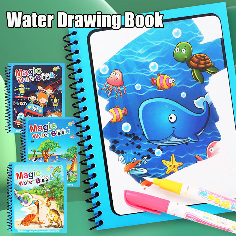 

Reusable Book Water Painting Book Early Education Drawing Toys Gifts For Kid'S Birthdays, Halloween,