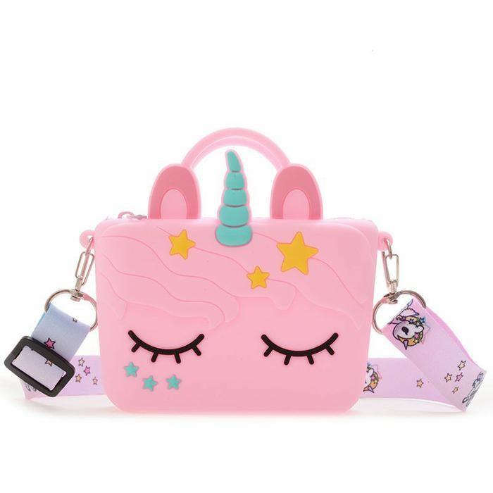 tas selempang anak rubber jelly unicorn import