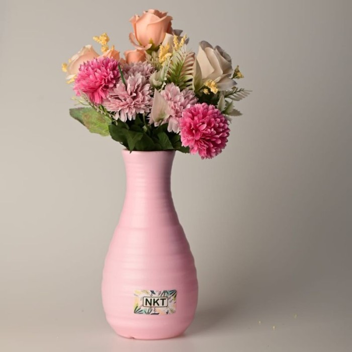 JTTOP" VAS BUNGA MINIMALIS NORDIC TEXTURE GUCI PLASTIK DEKORASI