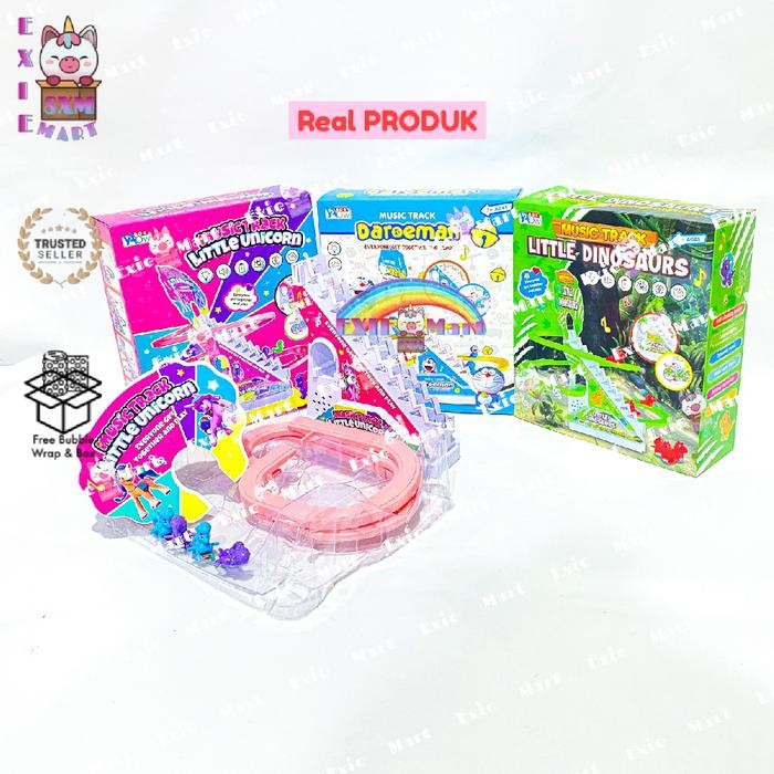 MAINAN ANAK [BN-01-04] (LOKAL) BEBEK KECIL TRACK TANGGA SERIES - BEBEK, DINO, UNICORN PONI SELUNCUR