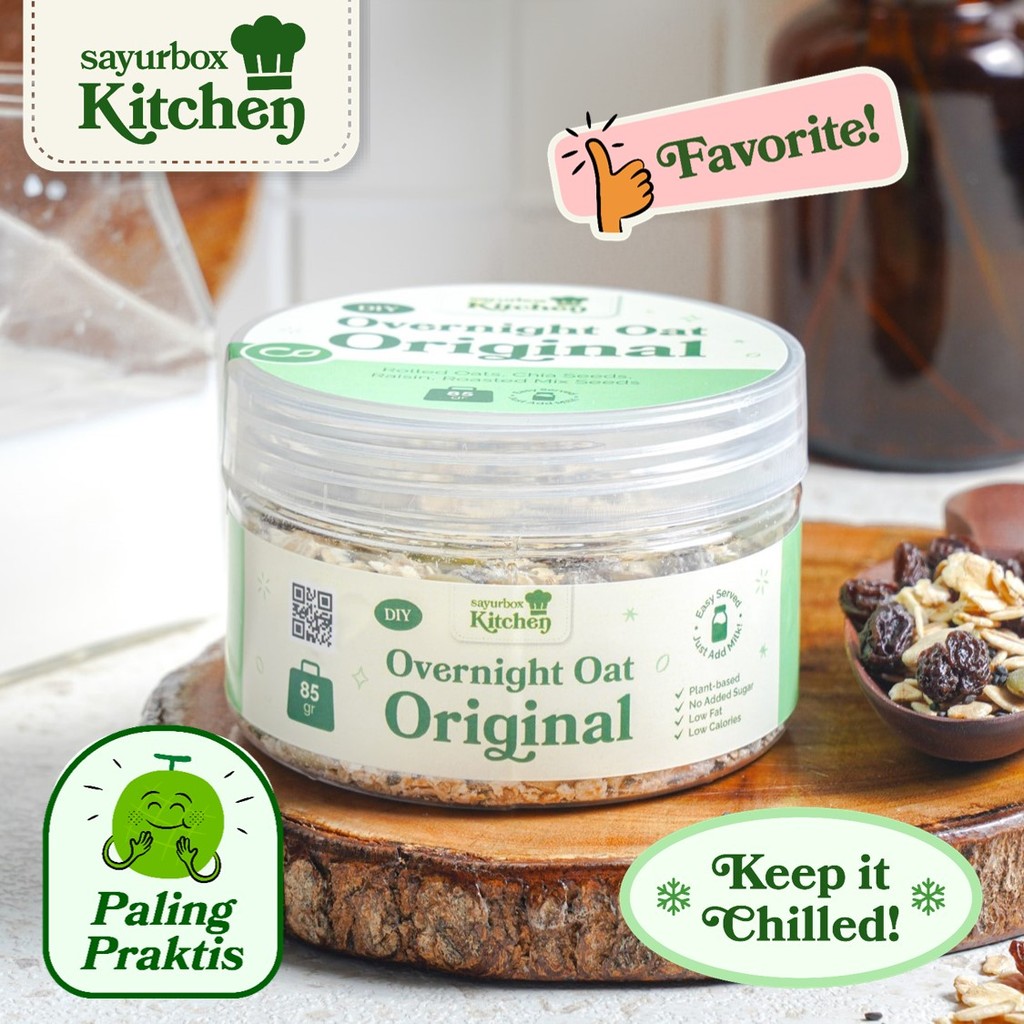 

Sayurbox Kitchen DIY Overnight Oat Original 85 gram