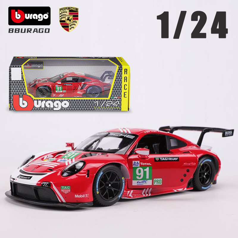 Bburago 1:24 Porsche 911 RSR LM 2020 Lamborghini Racing Vehicle Alloy Diecast Car Model Adult