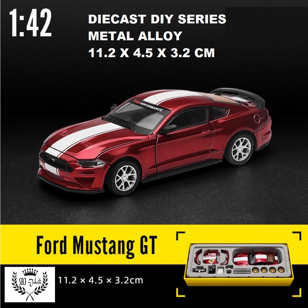 Diecast Mobil Ford Mustang GT Landrover defender Suzuki Jimny DIY Series skala 1:42 original CCA