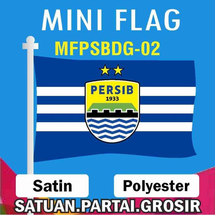 POTONGAN HARGA MINI FLAG PERSIB BANDUNG/BENDERA PERSIB BANDUNG CUSTOM FULL PRINTING ASW