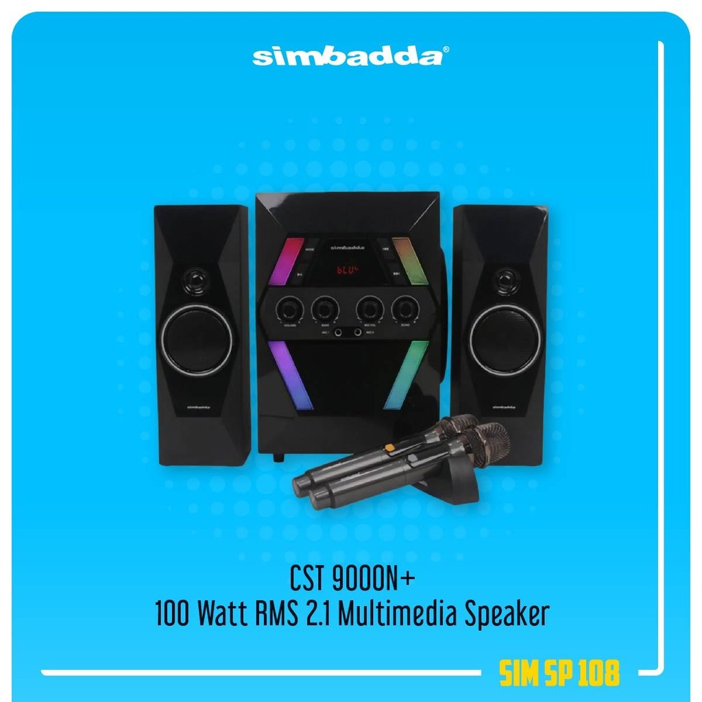 Simbadda CST 9000N+ 100 Watt RMS Bluetooth FM USB TF AUX 2 Microphone 2.1 Multimedia Speaker