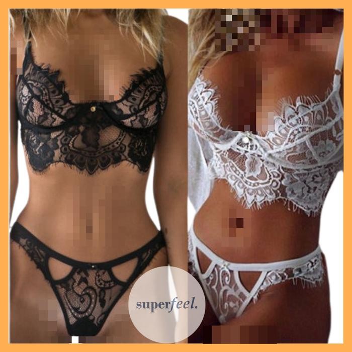 Satinya- Sfl Bra Cd 1 Set Lingerie Hot Sexy Brokat Lace Bh Wanita Kolor 547