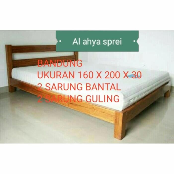 Premium Sprei Set Queen Size Polos Embos 160 X 200 X 30 - Barokah Sky Blue