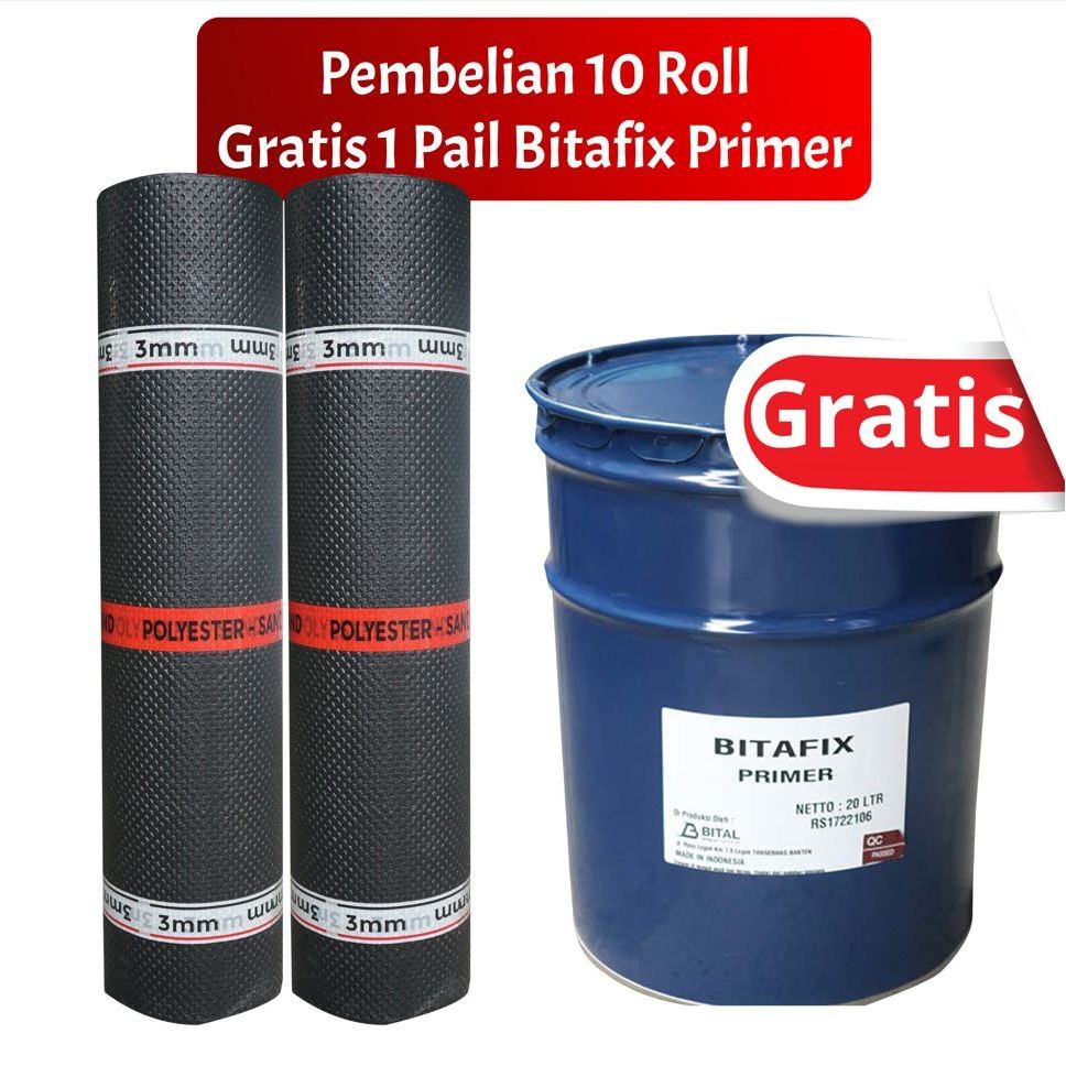 New Waterprofing Membran Bakar 3Mm Indotop 1X10M