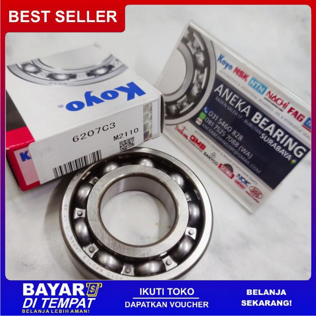 FREE ONGKIR BEARING 6207C3 KOYO JEPANG ORIGINAL AS KRUK TIGER 6207 C3 35X72X17 BISA COD