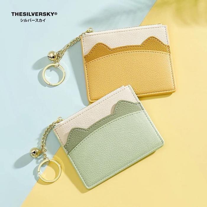 

Thesilversky Cat Bell Card Holder Custom Nama Premium