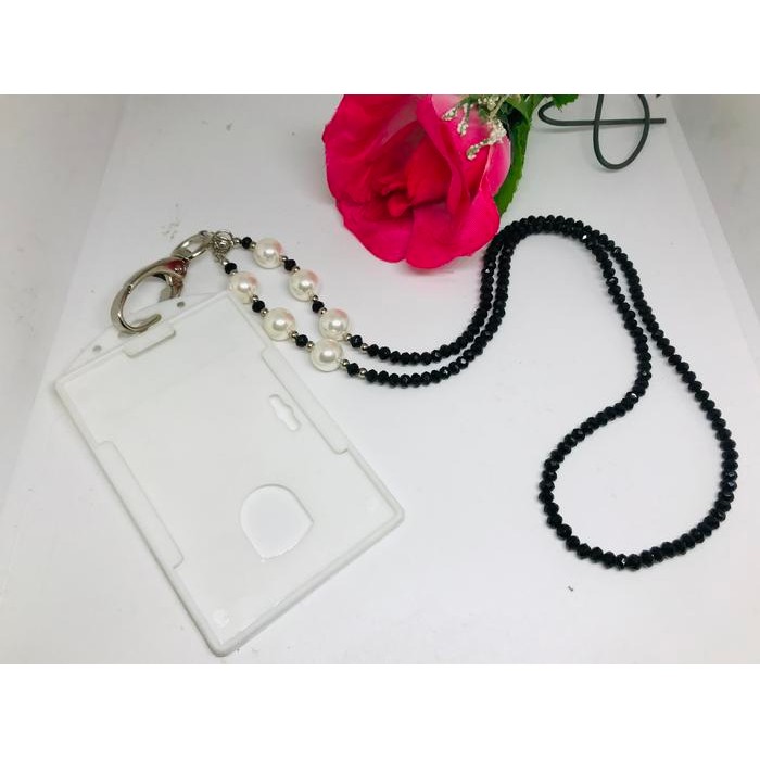

Lanyard Strap Tali Kalung Kartu ID Card Kristal - Mutiara
