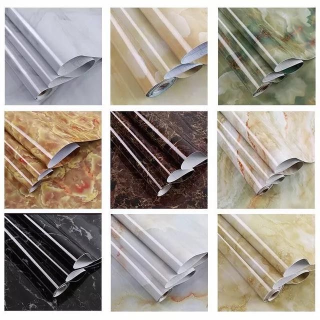 *CepatSampai*_ stiker motif marmer warna putih,stiker dinding,stiker lantai,wallpaper