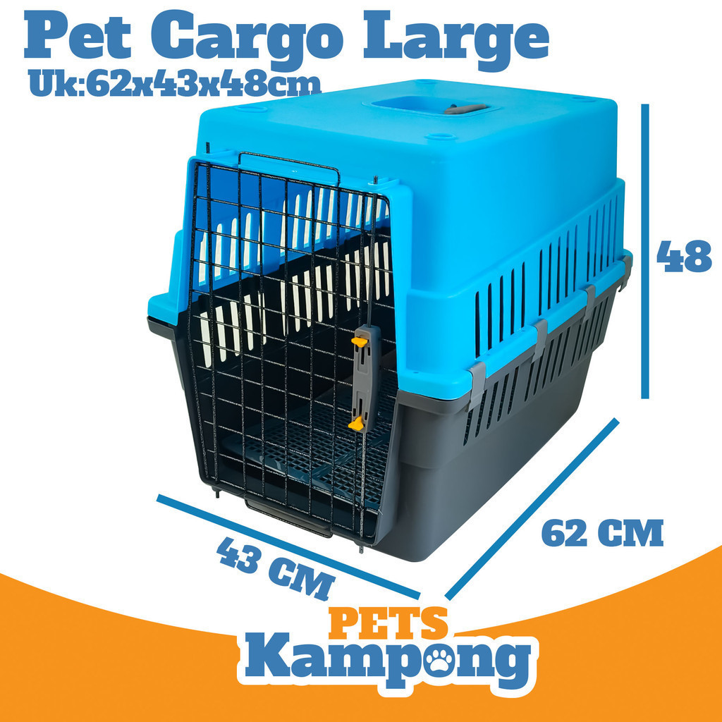 Opo Cat - Kandang Kucing Pet cargo Large hewan Pet carrier termasuk Tray ukuran Jumbo voyager pet