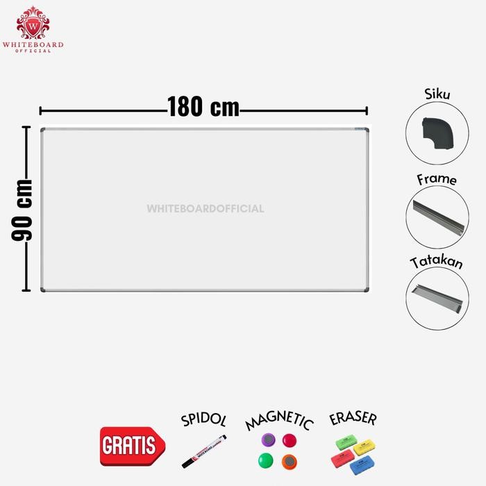 

Papan Tulis Whiteboard Magnet / Papantulis White Board Magnet 90 x 180 cm Gantung Stationery /