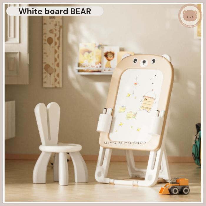 

SET PAPAN TULIS ANAK MAGNETIC BEAR DAN KURSI WHITEBOARD ERASABLE Game Hadiah