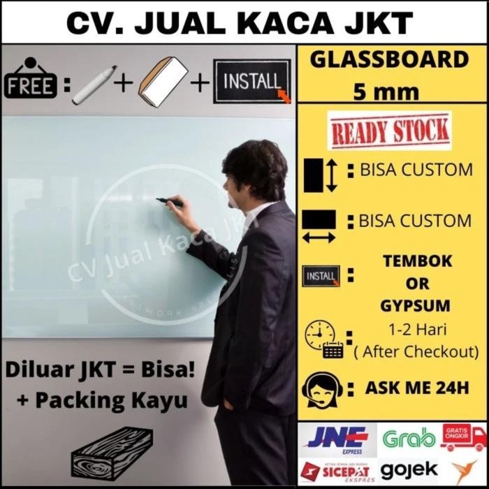 

Glassboard 210x130 / Glass board termurah
