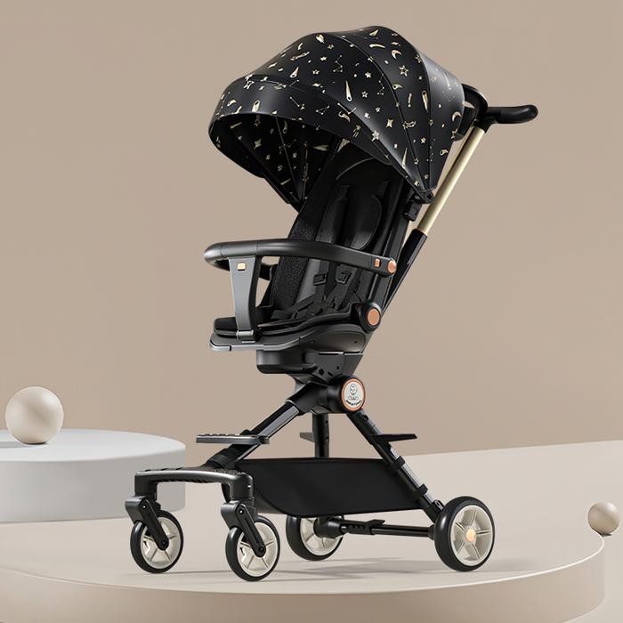 Topborn Stroller Bayi Dapat Dilipat Bisa Duduk Atau Berbaring Kursi Dapat Diputar 360 Kereta Dorong