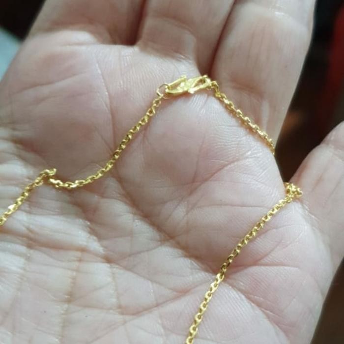 Outsy- Kalung Polos Emas Asli 99% 990 99 24K 24Karat 24 Karat Kuning 3Gram 3G