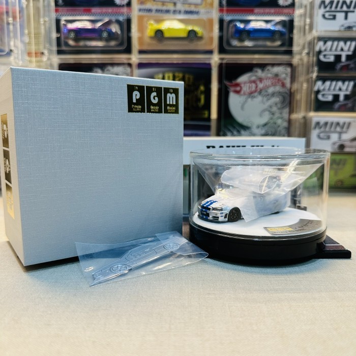 SALE PGM X ONE MODEL 1:64 NISSAN SKYLINE R34 NISMO Z-TUNE FAST FURIOUS SILVER BLUE EXCLUSIVE