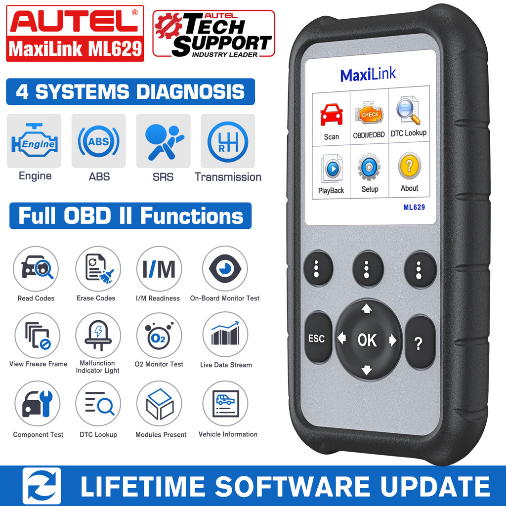 Autel ML629 OBD2 Scanner Automotive Car Diagnostic Tool Engine