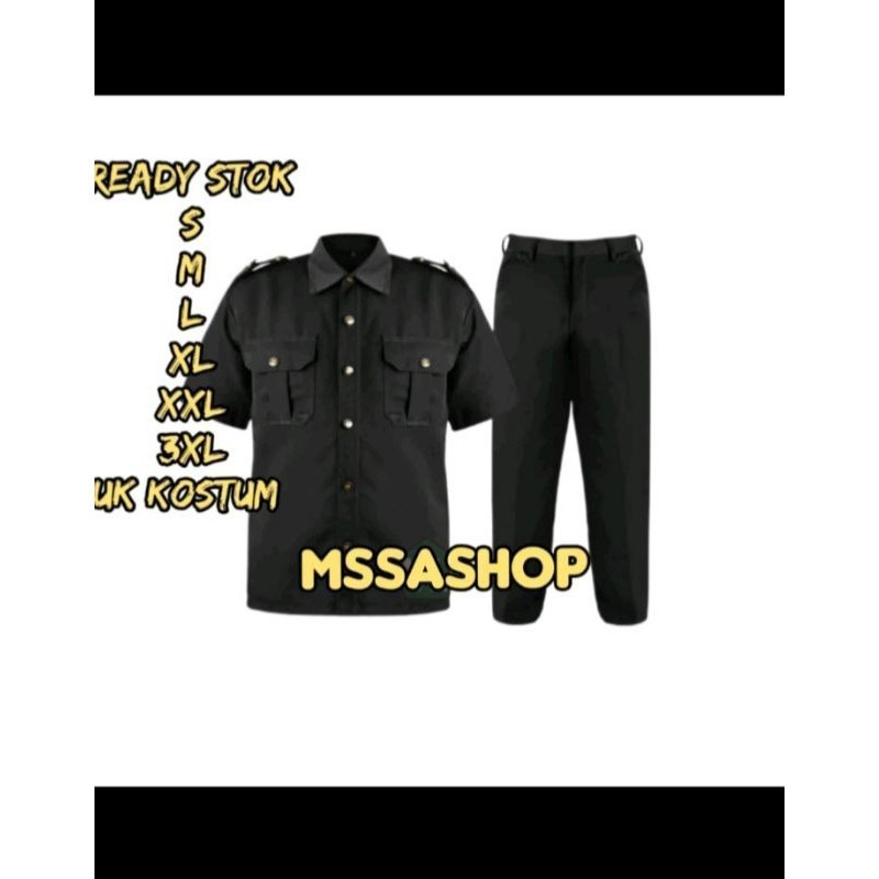 Promo Mssashop 1 Stel Baju Safari Security Seragam Safari Hitam Terbaru Sragam Satpam Sopir Driver
