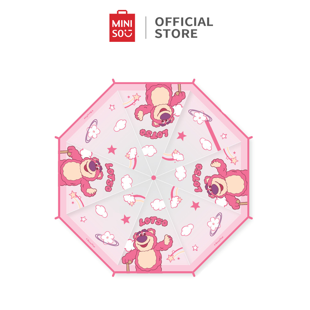 Miniso X Disney Pixar Umbrella Payung Lipat Transparant Transparan Bening Lotso Long Handle Umbrella