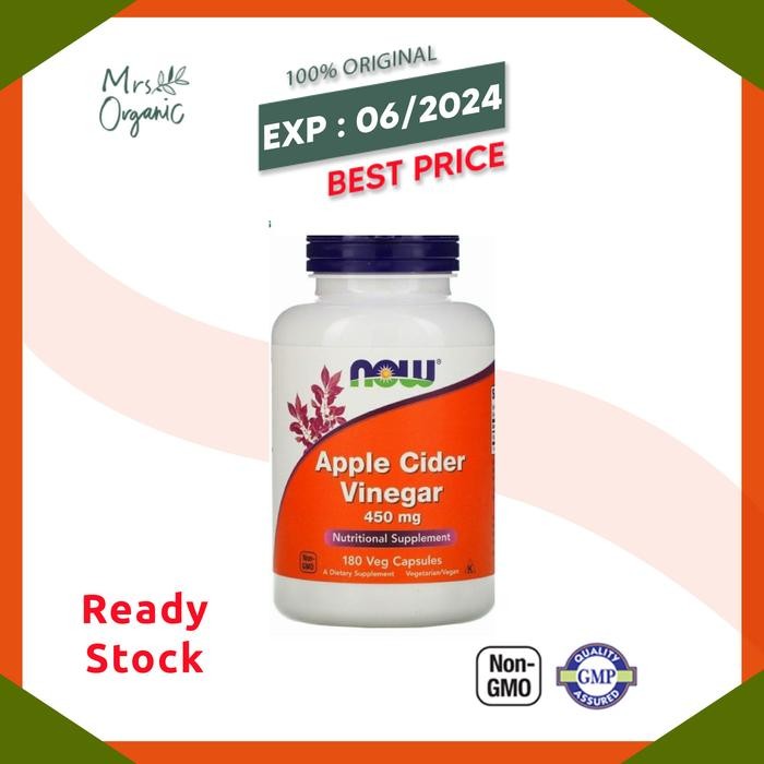 

Now Apple Cider Vinegar 450 Mg 180 Capsules - Pencernaan Maag Gerd