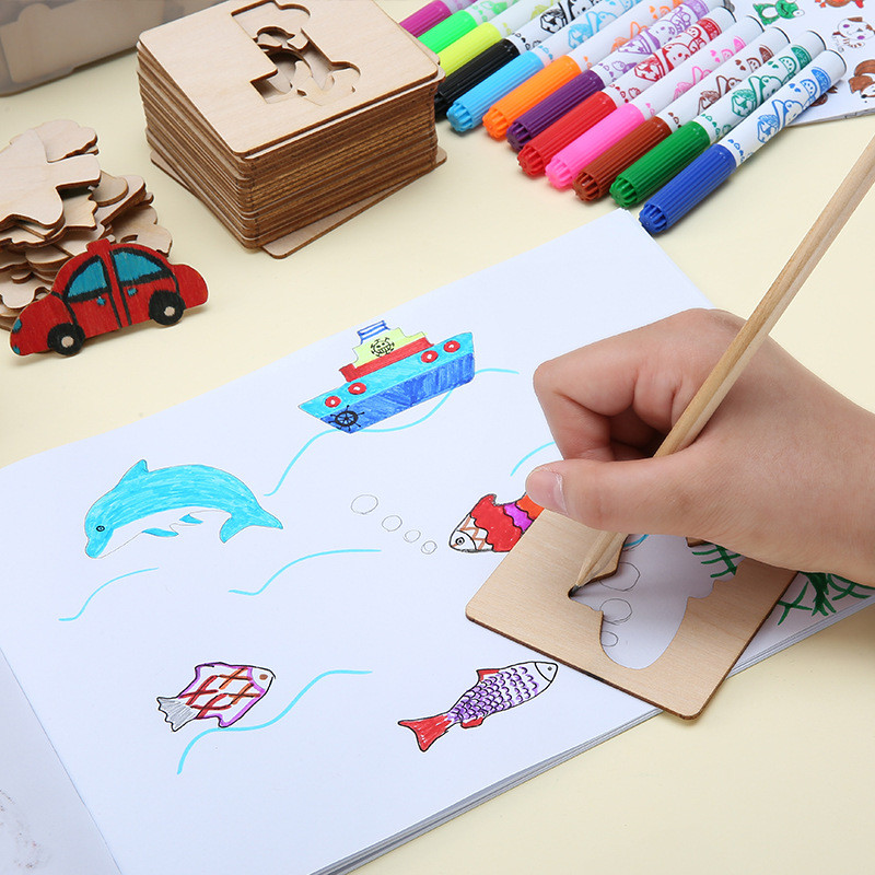 

20Pcs Children Drawing Board Montessori Kids Drawing Tools Accessories Diy Painting Stencils