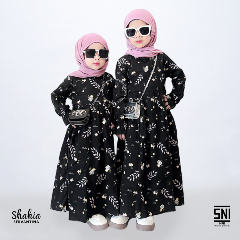 NEW PRODUCT SHAHIA SERVANTINA - NESA DRESS GAMIS RAYON TWILL ANAK PEREMPUAN BAJU MUSLIM