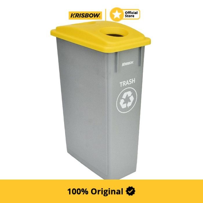 Krisbow 90 Ltr Tempat Sampah Plastik - Abu-Abu / Kuning
