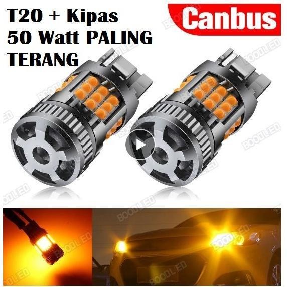 Bohlam Lampu LED sein riting mobil super terang ghost fan kipas T20 36 SMD 7440 Kuning Riting Sign